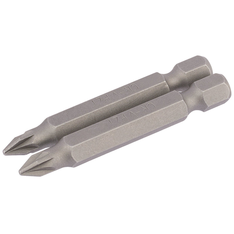DR-64227 — PZ Type Insert Bit, 1/4" Hex, 50mm Long, No.1 (Pack of 2)