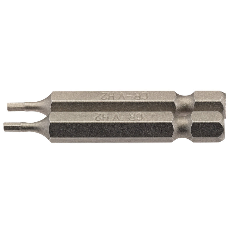 DR-64244 — Hexagonal Insert Bit, 2mm, 1/4" Hex, 50mm Long (Pack of 2)