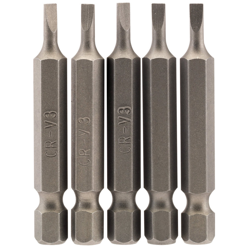 DR-64267 — Plain Slot Insert Bit, 3mm, 1/4" Hex, 50mm Long (Pack of 5)