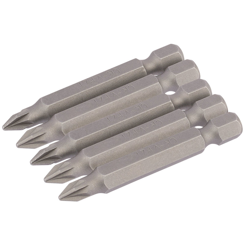 DR-64281 — PZ Type Insert Bit, 1/4" Hex, 50mm Long, No.1 (Pack of 5)
