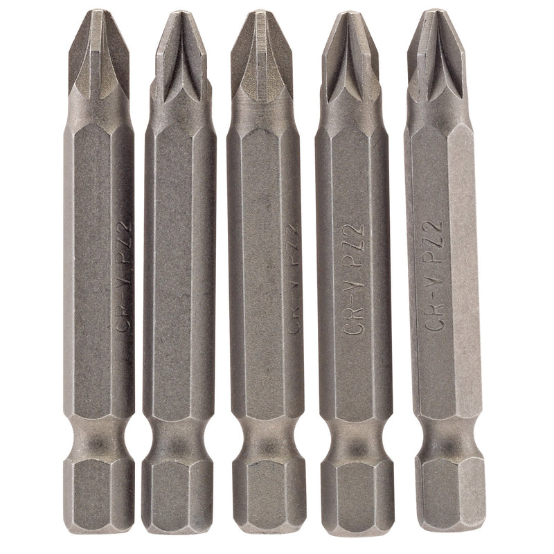 DR-64283 — PZ Type Insert Bit, 1/4" Hex, 50mm Long, No.2 (Pack of 5)