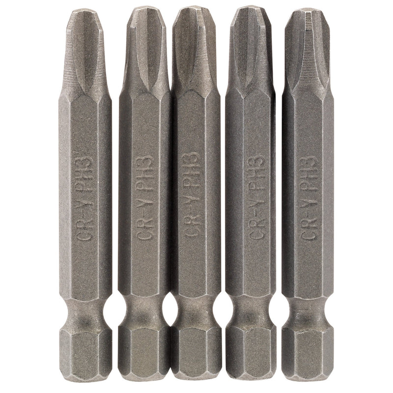 DR-64290 — Cross Slot Insert Bit, 1/4" Hex, 50mm Long, No.3 (Pack of 5)