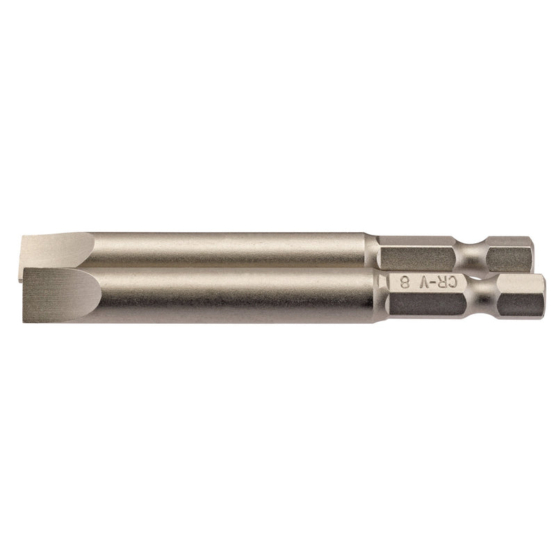DR-64310 — Plain Slot Insert Bit, 8mm, 1/4" Hex, 75mm Long (Pack of 2)