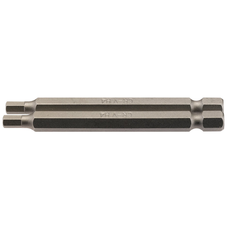 DR-64321 — Hexagonal Insert Bit, 4mm, 1/4" Hex, 75mm Long (Pack of 2)