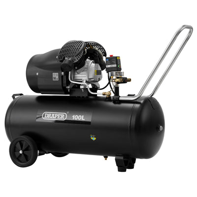 DR-65396 — 230V 100L Direct Drive V-Twin Air Compressor, 2.2kW/3HP