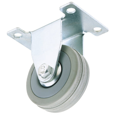 DR-65472 — Fixed Plate Fixing Rubber Castor, 50mm Diameter, S.W.L. 50kg