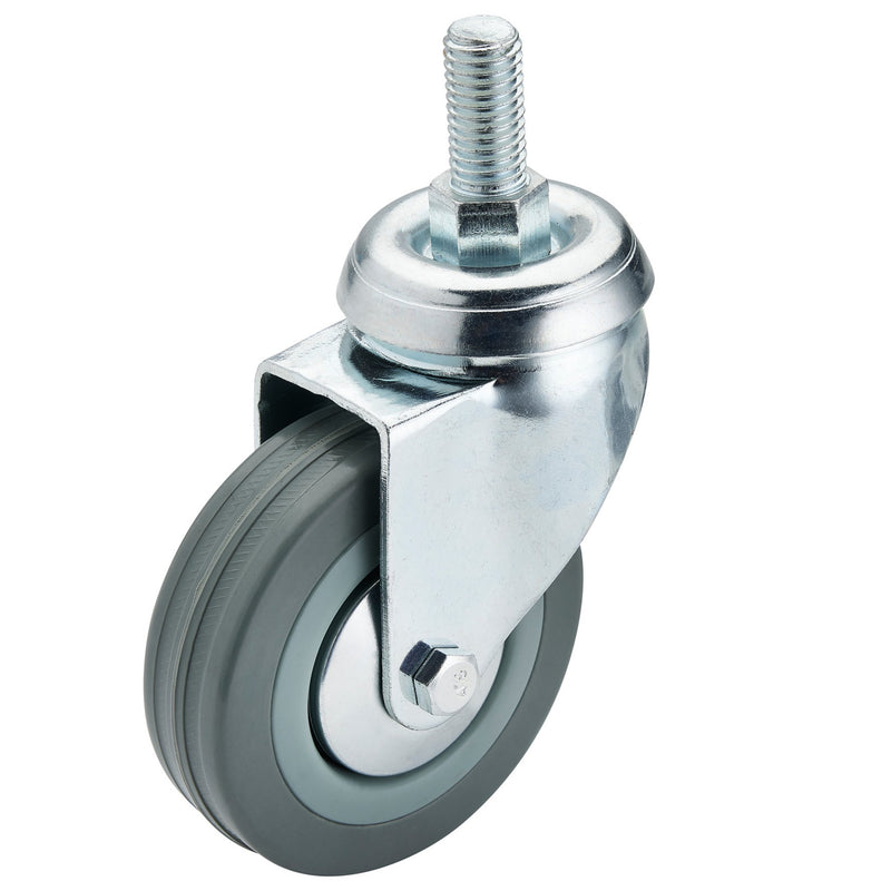 DR-65475 — Swivel Bolt Fixing Rubber Castor, 75mm Diameter, S.W.L. 70kg