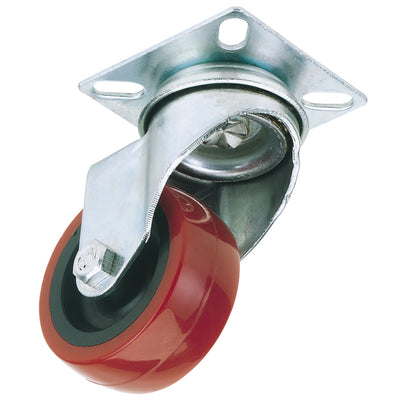 DR-65508 — Polyurethane Wheeled Swivel Plate Fixing Castor, 50mm Diameter, S.W.L. 50kg