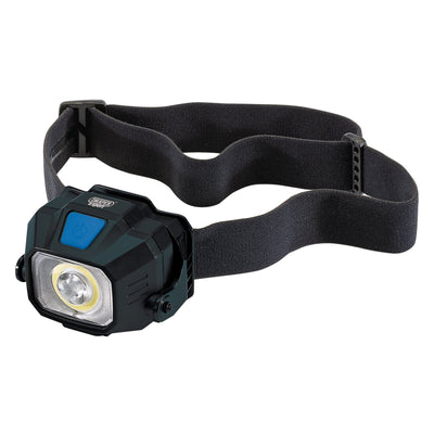 DR-65689 — COB/SMD LED Wireless/USB Rechargeable Head Torch, 6W, 400 Lumens, USB-C Cable Supplied