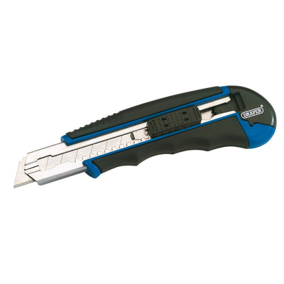 DR-72144 — Soft Grip Retractable Segment Blade Knife with 7 Segment Blade, 18mm