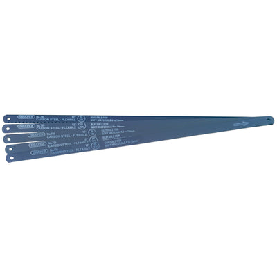 DR-74118 — Assorted Flexible Carbon Steel Hacksaw Blades, 300mm (Pack of 5)