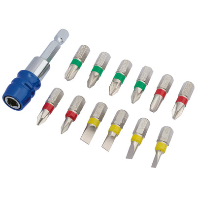 DR-82401 — Draper Expert Coloured Screwdriver Bit Set With Magnetic Holder (13 Piece)