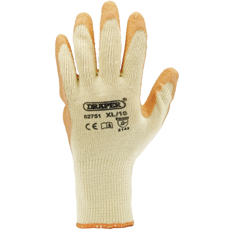 DR-82751 — Heavy Duty Latex Coated Work Gloves, Extra Large, Orange (Pack of 10)