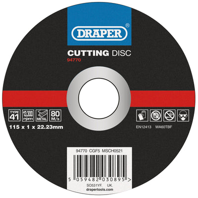 DR-94770 — Metal Cutting Disc, 115 x 1 x 22.23mm