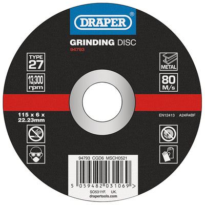 DR-94793 — DPC Metal Grinding Disc, 115 x 6 x 22.23mm