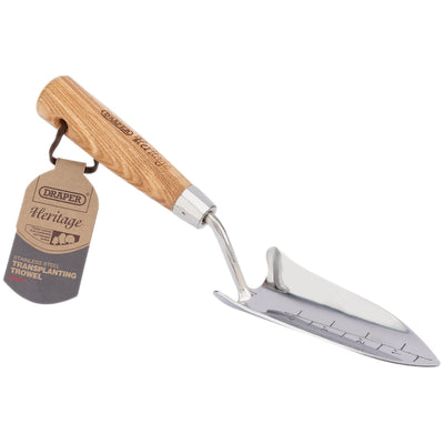 DR-99022 — Draper Heritage Stainless Steel Transplanting Trowel with Ash Handle