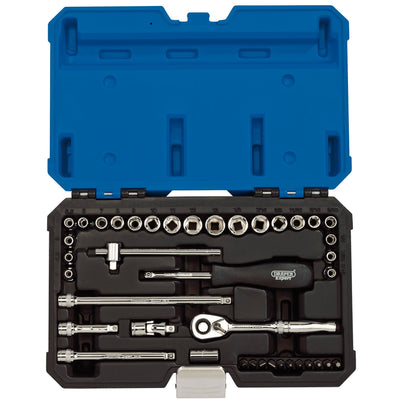 Draper Expert Combined MM/AF Socket Set, 1/4" Sq. Dr. (40 Piece) - DR-16464 - Draper - Trade Counter Direct