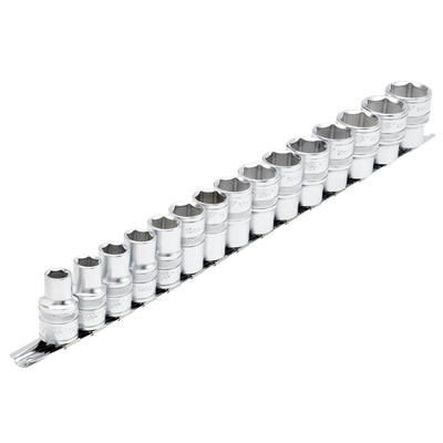 Draper Expert HI-TORQ® Metric Socket Set on a Metal Rail, 1/2" Sq. Dr. (15 Piece) - DR-16496 - Draper - Trade Counter Direct