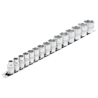 Draper Expert HI-TORQ® Metric Socket Set on a Metal Rail, 3/8" Sq. Dr. (15 Piece) - DR-16492 - Draper - Trade Counter Direct