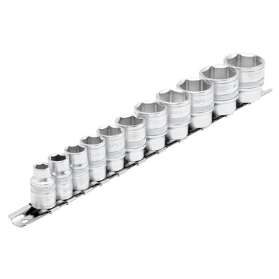 Draper Expert Imperial Socket Set on a Metal Rail, 3/8" Sq. Dr. (11 Piece) - DR-16493 - Draper - Trade Counter Direct