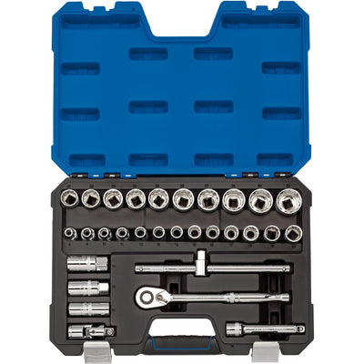 Draper Expert Metric Socket Set, 1/2" Sq. Dr. (30 Piece) - DR-16466 - Draper - Trade Counter Direct