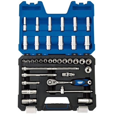 Draper Expert Metric Socket Set, 3/8" Sq. Dr. (36 Piece) - DR-16449 - Draper - Trade Counter Direct
