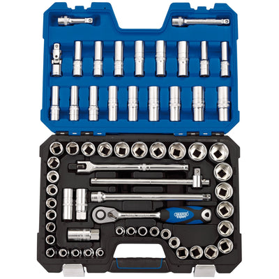 Draper Expert MM/AF Combined Socket Set, 1/2" Sq. Dr. (63 Piece) - DR-16456 - Draper - Trade Counter Direct