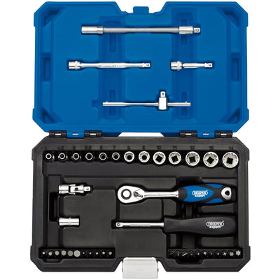 Draper Expert Multi-Drive® Metric Socket Set, 1/4" Sq. Dr. (43 Piece) - DR-16479 - Draper - Trade Counter Direct