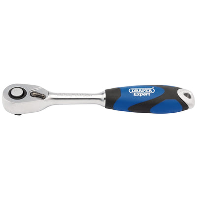 Draper Expert Soft Grip Reversible Ratchet, 1/4" Sq. Dr., 72 Tooth - DR-26502 - Draper - Trade Counter Direct