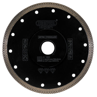 Draper Expert Turbo-X Porcelain Diamond Blade, 180mm - DR-99793 - Draper - Trade Counter Direct