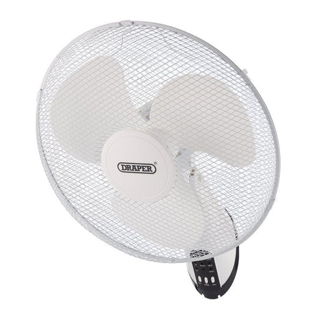 Draper FAN7C Oscillating Wall Mounted Fan with Remote Control, 16", 3 Speed - (70975) - DR-70975 - Draper - Trade Counter Direct