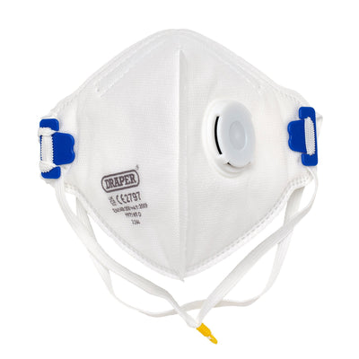 Draper FPP3 NR Vertical Fold Flat Face Masks with Valve (Pack of 10) - DR-21244 - Draper - Trade Counter Direct