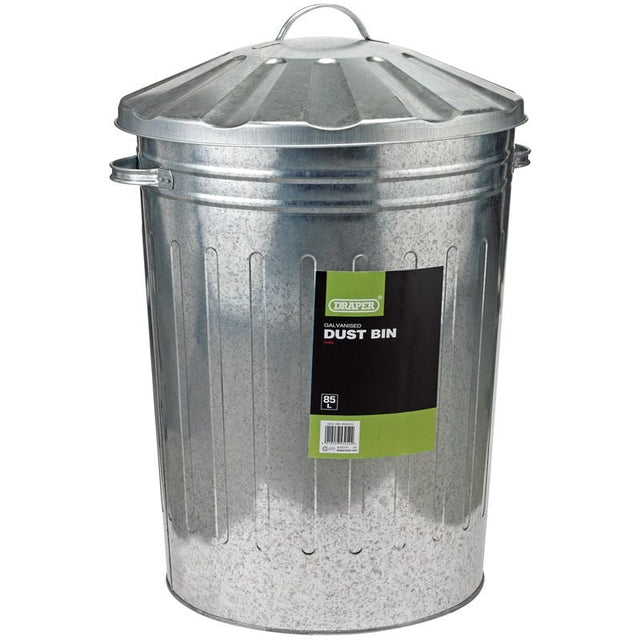 Draper GB85 Galvanised Dust Bin, 85L - (53254) - DR-53254 - Draper - Trade Counter Direct