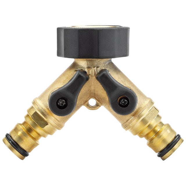 Draper GW44/H Brass Double Tap Connector with Flow Control, 3/4" - (36228) - DR-36228 - Draper - Trade Counter Direct
