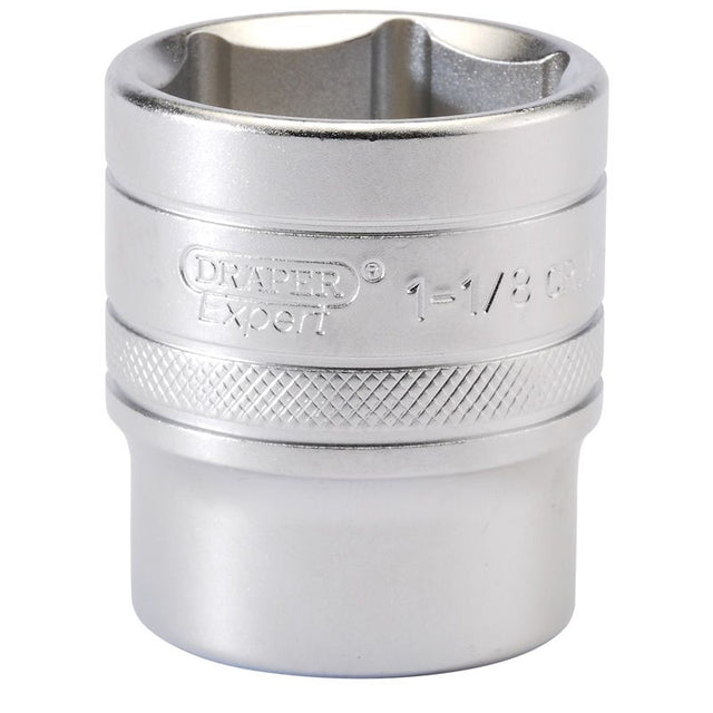 Draper H - AF/MS 6 Point Imperial Socket, 1/2" Sq. Dr., 1.1/8" - (16636) - DR-16636 - Draper - Trade Counter Direct
