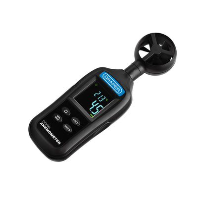 Draper Handheld Digital Anemometer - Wind Speed and Temperature Meter, 0.4-30m/s and -20 to +70°C - DR-12445 - Draper - Trade Counter Direct