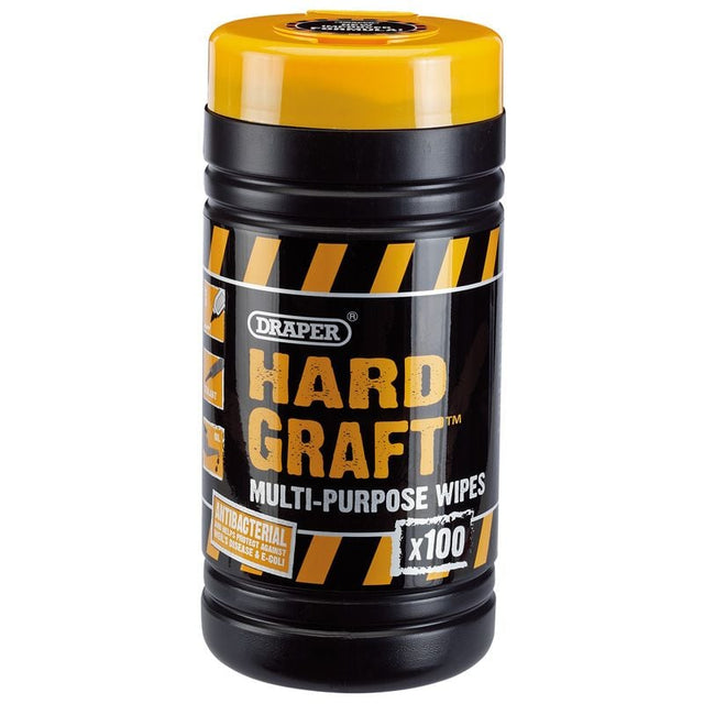 Draper HGW - 100 Draper 'Hard Graft' Multi - Purpose Wipes (Tub of 100) - (84711) - DR-84711 - Draper - Trade Counter Direct
