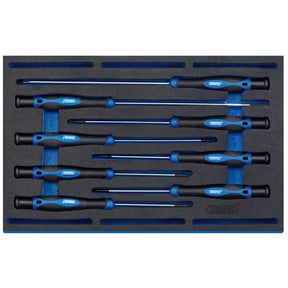 Draper IT - EVA14 Extra Long Precision Screwdriver Set in 1/4 Drawer EVA Insert Tray (8 Piece) - DR-63399 - Draper - Trade Counter Direct