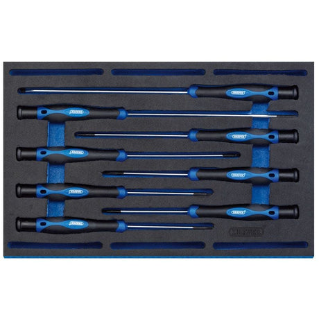 Draper IT - EVA14 Extra Long Precision Screwdriver Set in 1/4 Drawer EVA Insert Tray (8 Piece) - DR-63399 - Draper - Trade Counter Direct