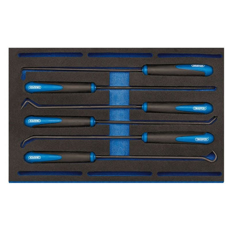 Draper IT - EVA23 Long Reach Hook and Pick Set in 1/4 Drawer EVA Insert Tray (6 Piece) - (63494) - DR-63494 - Draper - Trade Counter Direct