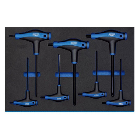 Draper IT - EVA26 T' Handle Ball End Hexagon Key Set in 3/4 Drawer Eva Insert Tray (7 Piece) - (63503) - DR-63503 - Draper - Trade Counter Direct