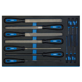 Draper IT - EVA29 Hand File Set in 3/4 Drawer EVA Insert Tray (13 Piece) - (63513) - DR-63513 - Draper - Trade Counter Direct