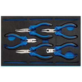 Draper IT - EVA3 Precision Plier Set in 1/4 Drawer EVA Insert Tray (5 Piece) - (63215) - DR-63215 - Draper - Trade Counter Direct