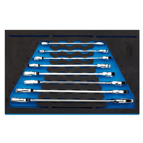 Draper IT - EVA41 Open Ended Spanner Set in 1/4" Drawer EVA Insert Tray (8 Piece) - (63524) - DR-63524 - Draper - Trade Counter Direct