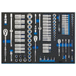 Draper IT - EVA48B Socket Set in Full Plus Drawer EVA Insert Tray, 1/4", 3/8" & 1/2" (96 Piece) - (63539) - DR-63539 - Draper - Trade Counter Direct