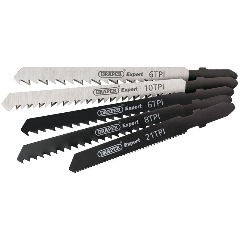 Draper JSBCOM5 Assorted Jigsaw Blade Set (5 Piece) - (81734) - DR-81734 - Draper - Trade Counter Direct