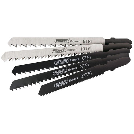 Draper JSBCOM5 Assorted Jigsaw Blade Set (5 Piece) - (81734) - DR-81734 - Draper - Trade Counter Direct
