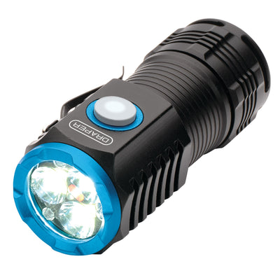 Draper LED Rechargeable Pocket Torch, 3 x 8W, 1800 Lumens, USB-C Cable Supplied - DR-24258 - Draper - Trade Counter Direct