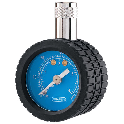 Draper Mini Tyre Pressure Gauge TPG5, 0 - 60psi, 0 - 4 bar - DR-91364 - Draper - Trade Counter Direct