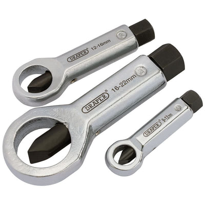Draper NC922 Nut Splitter Set, 9 - 22mm (3 Piece) - (55108) - DR-55108 - Draper - Trade Counter Direct